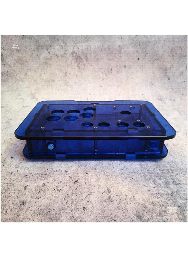 DIY Rocker Housing Blue Transparent Acrylic Rocker Outer Frame Cangyan Main Board Arcade Assembly Rocker Frame-Product Color:Four-button Word Cangyan Chip Transparent Blue  - Image 3