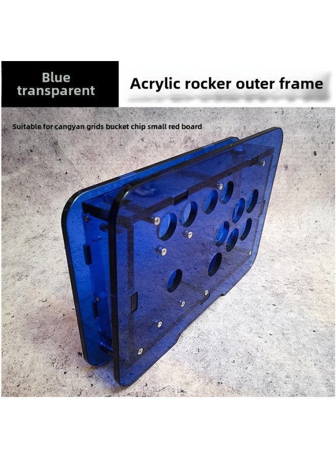 DIY Rocker Housing Blue Transparent Acrylic Rocker Outer Frame Cangyan Main Board Arcade Assembly Rocker Frame-Product Color:Four-button Word Cangyan Chip Transparent Blue  - Image 2