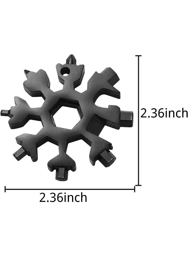 CROOT 3 Pack 18-in-1 Snowflake Multi Tool, Stainless Steel Snowflake Multi-Tool Bottle Opener/Flat Phillips Screwdriver Kit/Wrench, 18 in 1 Stainless Multitool (Standard, Stainless) - Image 1