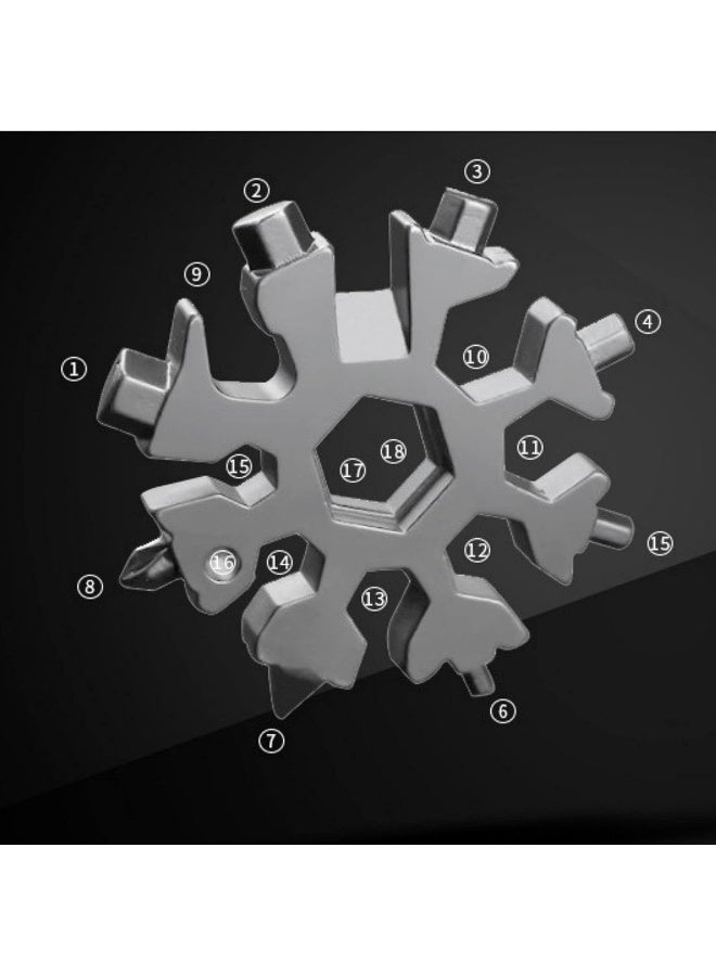 CROOT 3 Pack 18-in-1 Snowflake Multi Tool, Stainless Steel Snowflake Multi-Tool Bottle Opener/Flat Phillips Screwdriver Kit/Wrench, 18 in 1 Stainless Multitool (Standard, Stainless) - Image 2