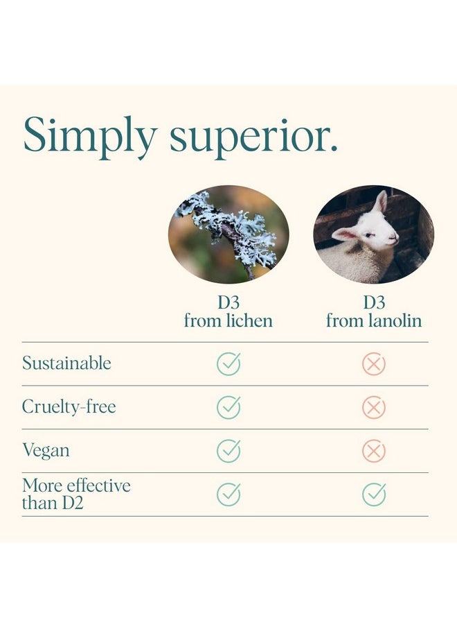 Ora Organic Vitamin D3 2000Iu Vegan Vitamin D From Lichen For Bone Health Immune Support & Mood ; Maximum Absorption 1 Month Supply 30 Vegan Tablets  - Image 4