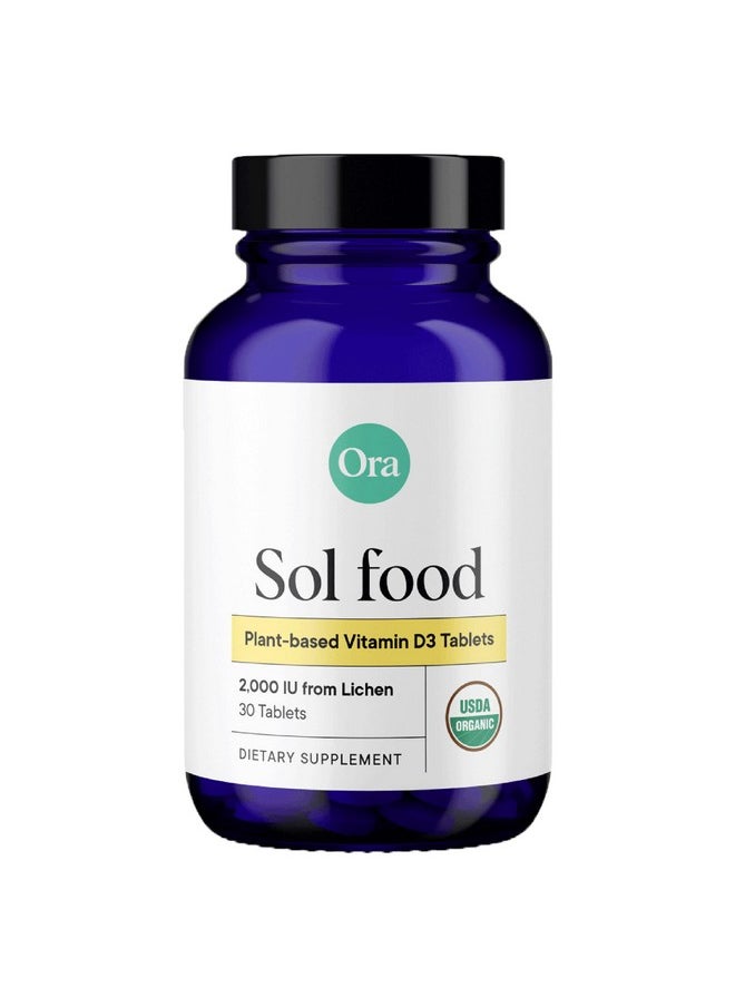 Ora Organic Vitamin D3 2000Iu Vegan Vitamin D From Lichen For Bone Health Immune Support & Mood ; Maximum Absorption 1 Month Supply 30 Vegan Tablets  - Image 2
