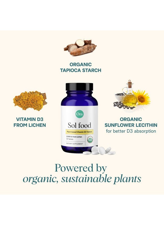 Ora Organic Vitamin D3 2000Iu Vegan Vitamin D From Lichen For Bone Health Immune Support & Mood ; Maximum Absorption 1 Month Supply 30 Vegan Tablets  - Image 5