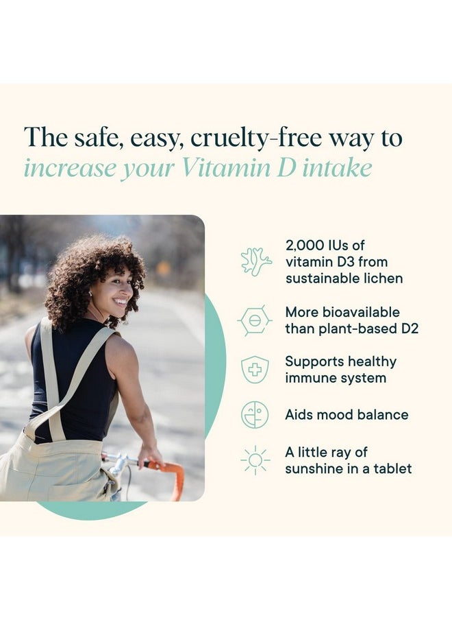 Ora Organic Vitamin D3 2000Iu Vegan Vitamin D From Lichen For Bone Health Immune Support & Mood ; Maximum Absorption 1 Month Supply 30 Vegan Tablets  - Image 3