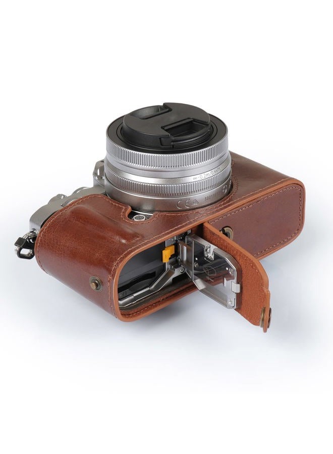 MegaGear MG2016 Ever Ready Genuine Leather Camera Half Case Compatible with Nikon Z fc (Brown) - Image 4