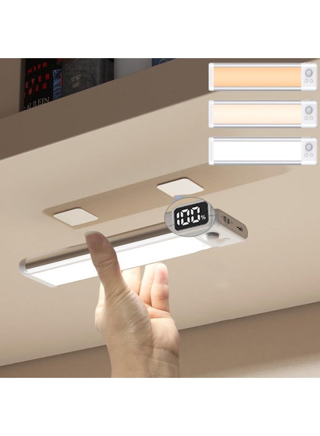 لاكام Wireless Under Cabinet Lighting, Motion Sensor Lighting with Magnetic Mount, USB Rechargeable Closet Light for Kitchen, Wardrobe, Stairs, 3 Adjustable Color Temperatures, 2000mAh Capacity (White) - Image 1