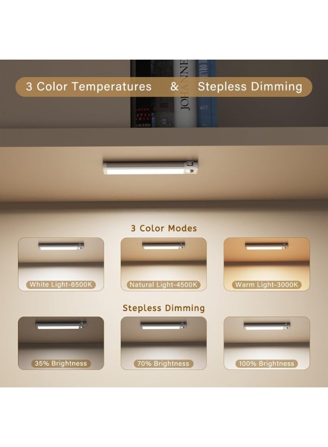 لاكام Wireless Under Cabinet Lighting, Motion Sensor Lighting with Magnetic Mount, USB Rechargeable Closet Light for Kitchen, Wardrobe, Stairs, 3 Adjustable Color Temperatures, 2000mAh Capacity (White) - Image 4