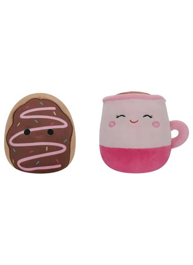 Squishmallows 5 بوصة فيلب-أ-مالوز دِيجا شوكولاتة مزينة بالكريمة دونات/إيميري بينك لاتيه بعين مغلقة ، مرخصة رسميًا دمية كيللاي ، لعبة ناعمة ملونة ، هدية للأطفال ، للفتيات والأولاد لعبة قابلة للغسل ومضغوطة متعددة الألوان لجميع الأعمار  - Image 1