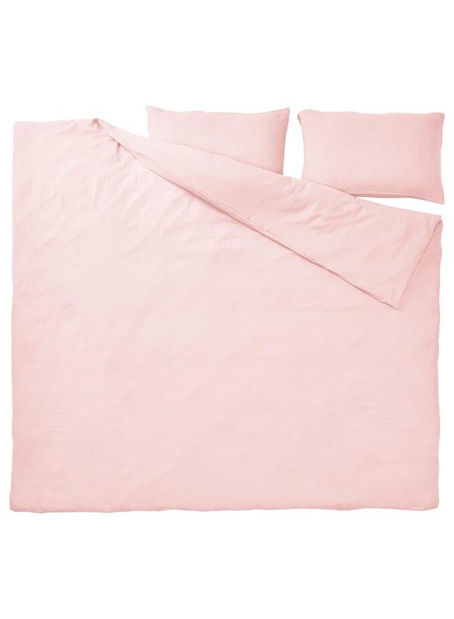 erorex Duvet Cover And 2 Pillowcases, Pale Pink, 240X220/50X80 Cm - Image 5