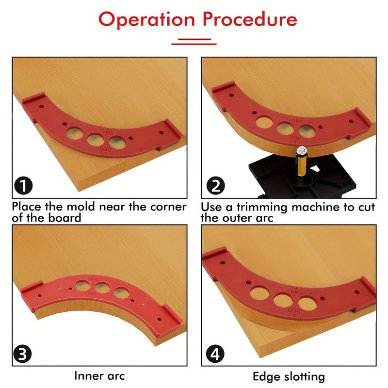5 Pieces Woodworking Inner Outer Arc Template R100 300 Multifunctional Precise Positioning - Image 5