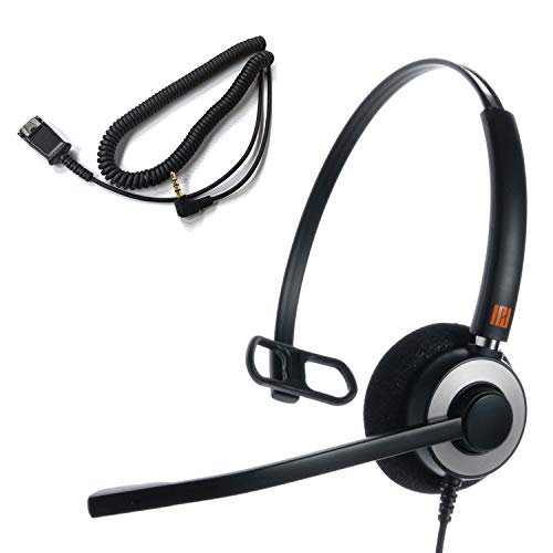 IPD Phone Headset 2.5mm with Microphone Noise Cancelling for Office and Call Center Corded IPH-160 monaural- Compatible with Ciso SPA,Polycom 320,321,330 and Other Cordless Phones - Image 1
