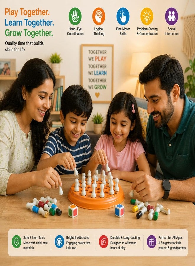 CUBIX3D Memory Chess Board Game for Kids & Family | Educational Color Matching & Memory Training Game | Brain Boosting Strategy Toy for Concentration, Logic & Cognitive Skill Development - Image 3