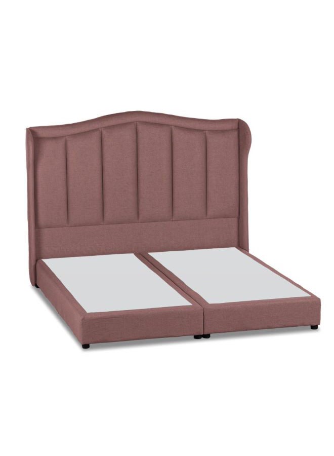 House One Remo | Velvet Bed Frame - Dark Pink  - Image 1