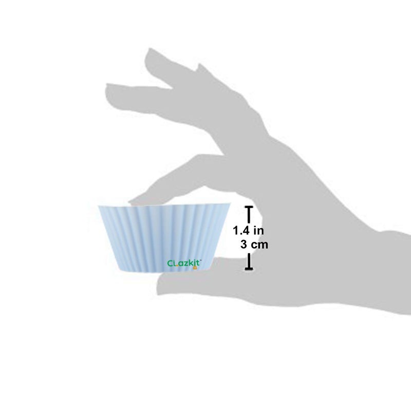 Clazkit Silicone Muffin Moulds 8-Piece Set | BPA-Free Food Grade Non-stick Reusable Baking Cups | Multicolour Cupcake & Dessert Liners - Image 2
