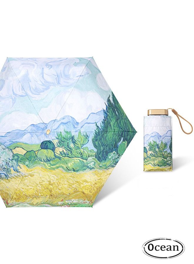 JS Mini Windproof Folding Travel Umbrella - Image 1