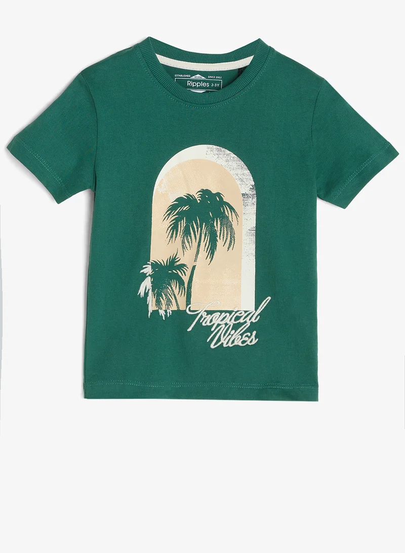 Ripples Boys Regular Fit Tee & Shorts Set