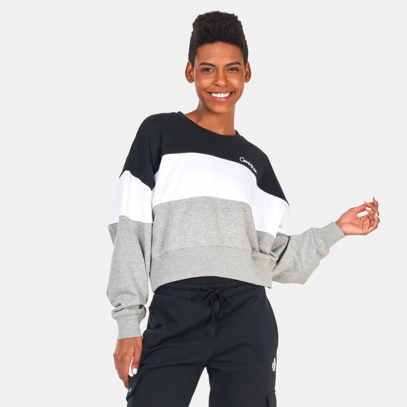 CONVERSE Women's Colour-Blocked Crew Sweatshirt