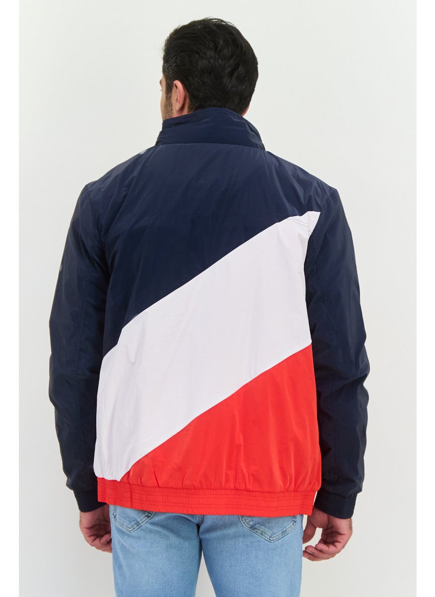 NAUTICA Men Colorblock Wind Breaker Jacket, Navy Combo  - Image 3