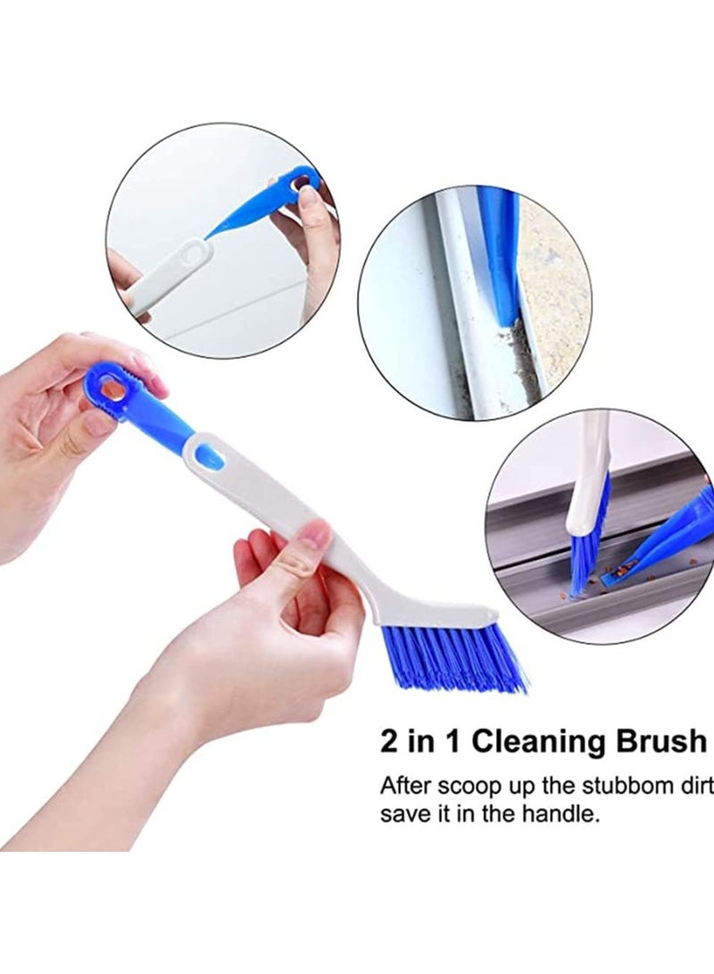 Cleaning Scrub Brush with Handle, 2 Pcs Small Stiff Scrub Brush for Cleaning Sink Scrub Brush, Bathroom Toilet Kitchen Edge Corner Floor Cleaner Brushes for Household Use, Window Track Cleaning Brush - Image 4