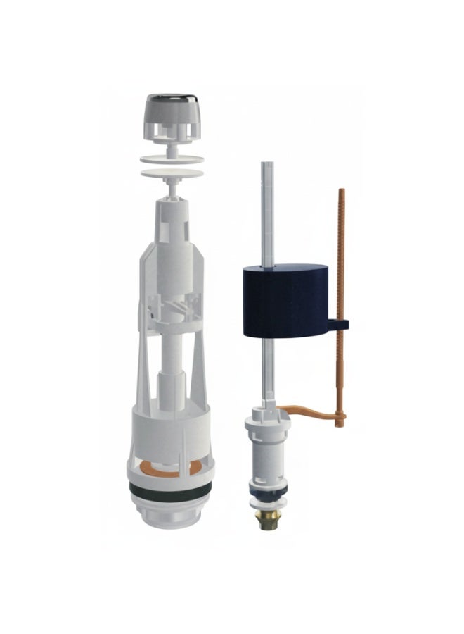 هيتكس صمام مدخل سفلي لخزان المرحاض من هايدروبلكس - مدخل سفلي من النحاس الصلب | صمام تعويم (مدخل سفلي) | زر كروم قابل للتعديل | آلية خزان المرحاض | سفلي 3/8 بوصة - يناسب معظم خزانات الطرد - Image 1