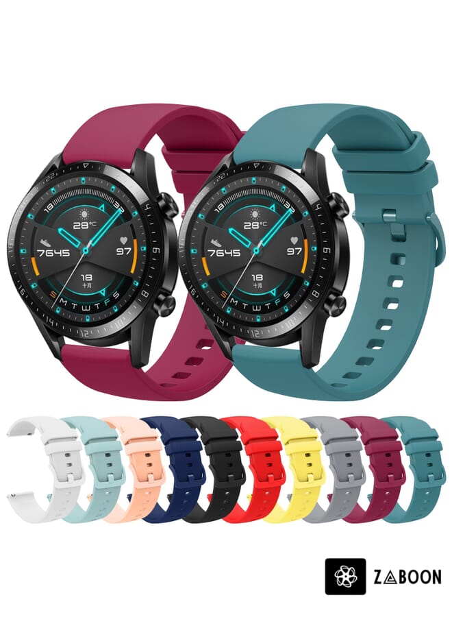 Zaboon Huawei GT2 46mm 22mm Solid Color Soft Silicone Watch Band - Image 3