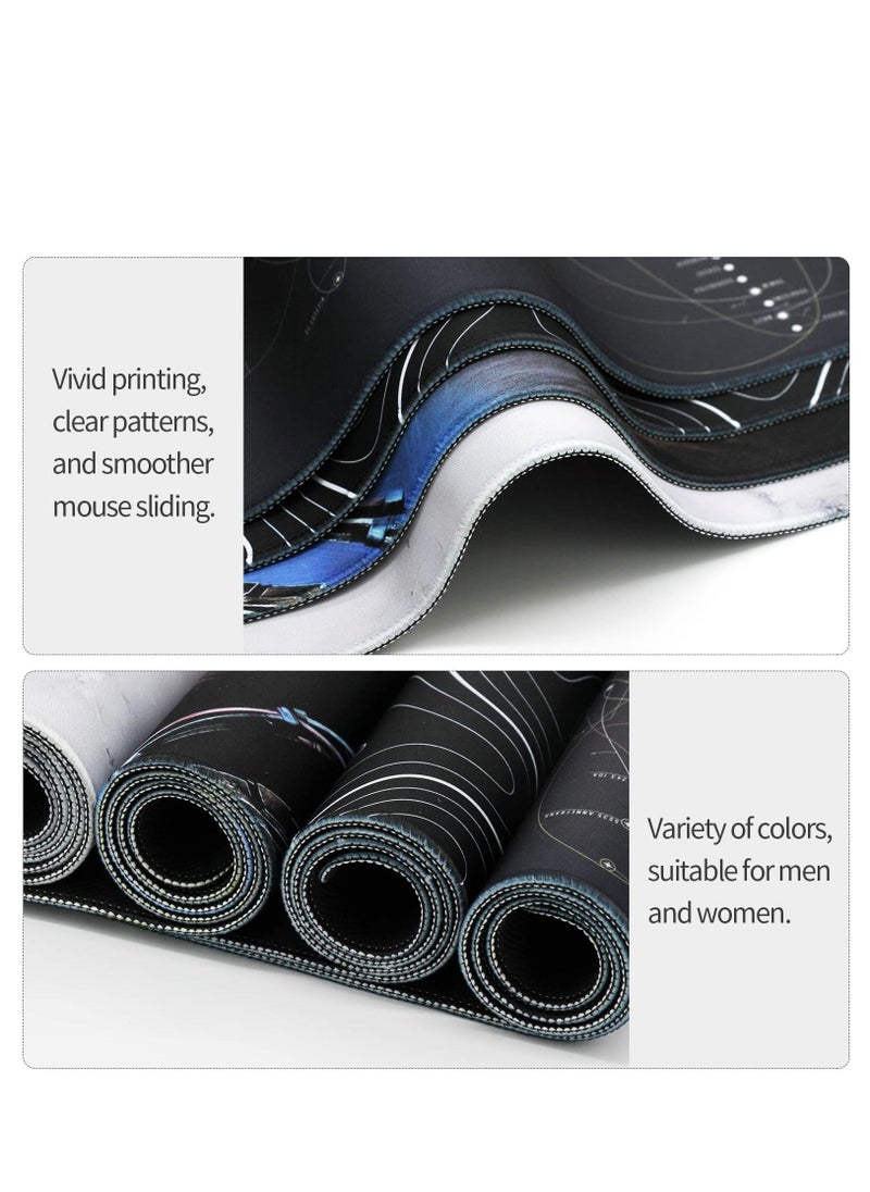 Arabest - Large Mouse Pad Extended Gaming Mouse Pad Anti-slip Rubber Base Desk Pad Desktop Mat Smooth Fabric Keyboard Mouse Pad 800 * 300 * 3mm Blue - Image 1