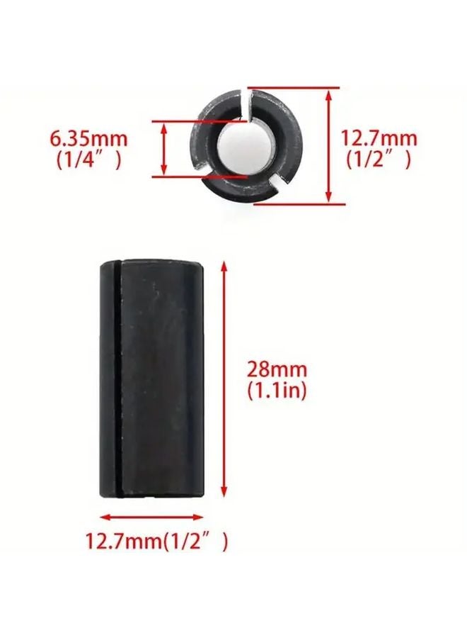 2pcs 1 2 to 1 4 Inch Shank Reducer Sleeve Metal Collet Adapters for Router Machines - Image 3