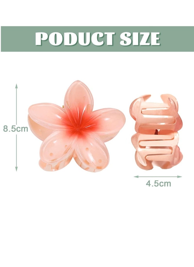 OASIS-TH 4 PCS With 4 Colors Flower Hair Clips Claw Clips For Women Girls Hawaiian Flower Clips  - Image 4