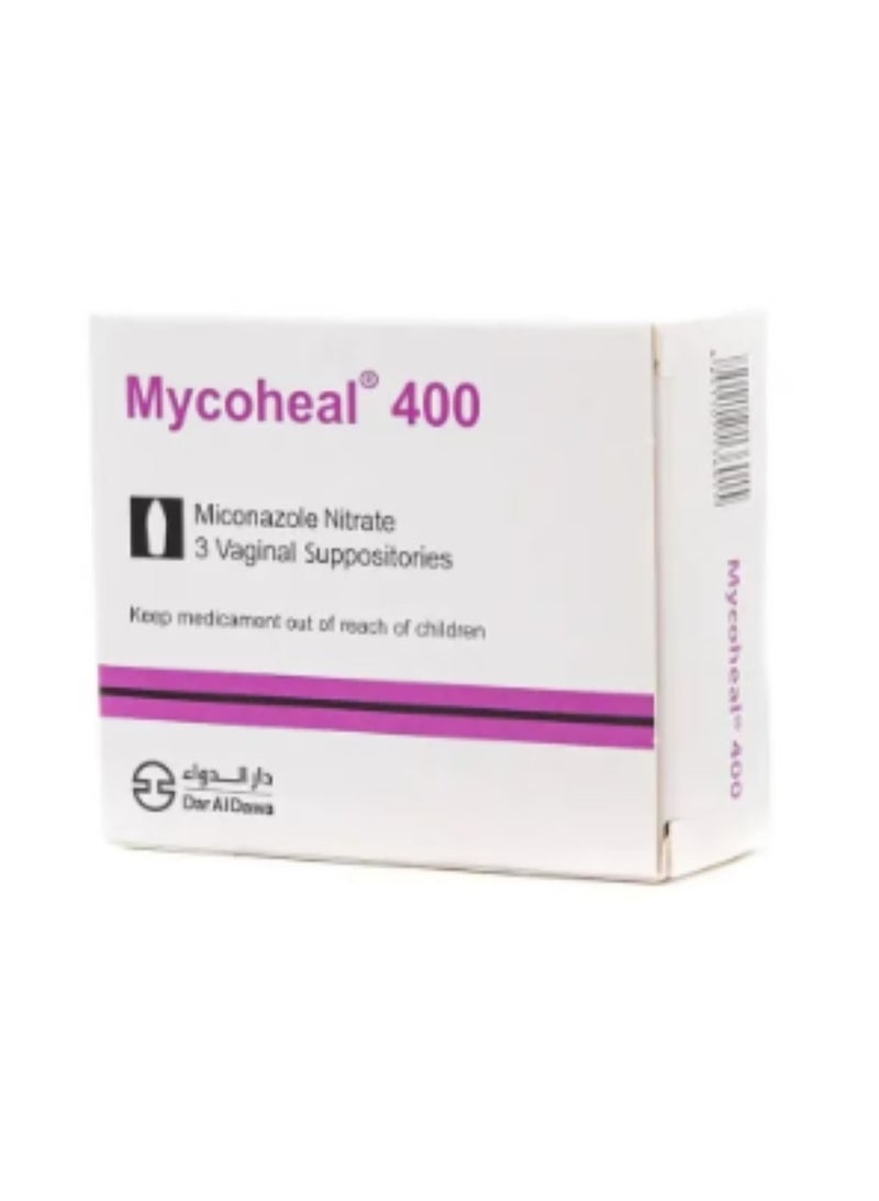 Dar Al Dawa Mycoheal 400Mg Vagi Supp 3S