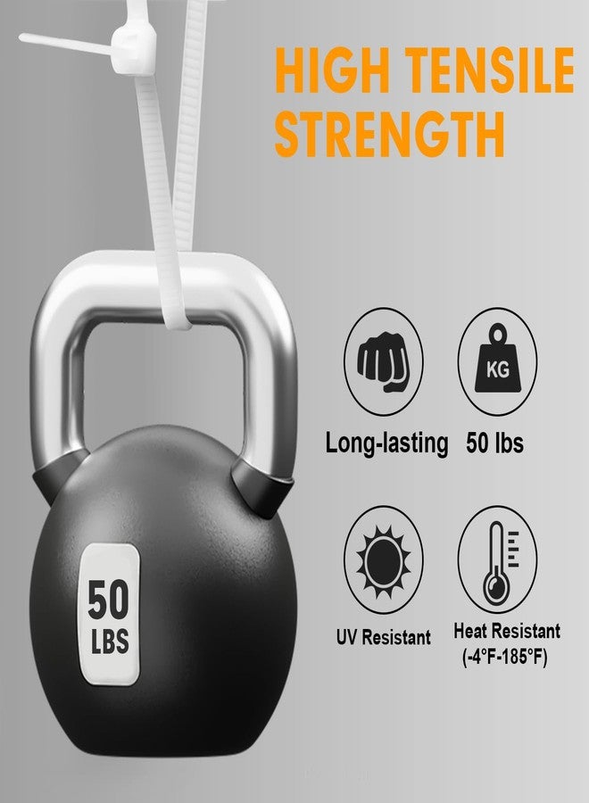 RAZCC Zip Ties, 1200pcs Cable Zip Ties 12 Inch, Heavy Duty White Plastic Wire Ties with 50lb Tensile Strength, Self-Locking Nylon Cable Ties, Wire Management for Indoor and Outdoor - Image 3