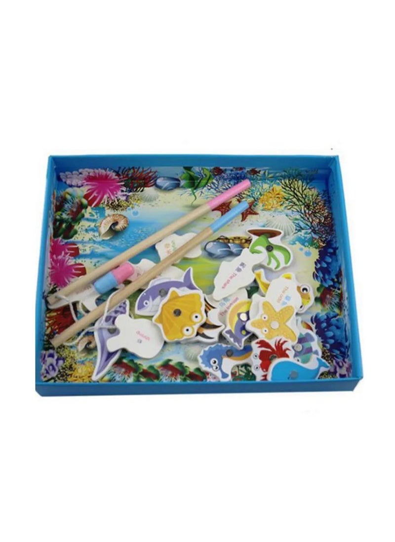 UKR UKR Educational Wooden Magnetic Fishing Game Set – Fun Toy for Toddlers Ages 1-2 | Interactive Learning & Play for Hand-Eye Coordination | Safe STEM Toy for Early Development  - Image 2
