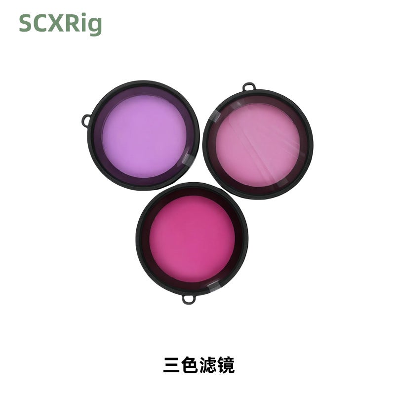 Waterproof Case for DJI Action 4/5 Sport Camera Three color filters 