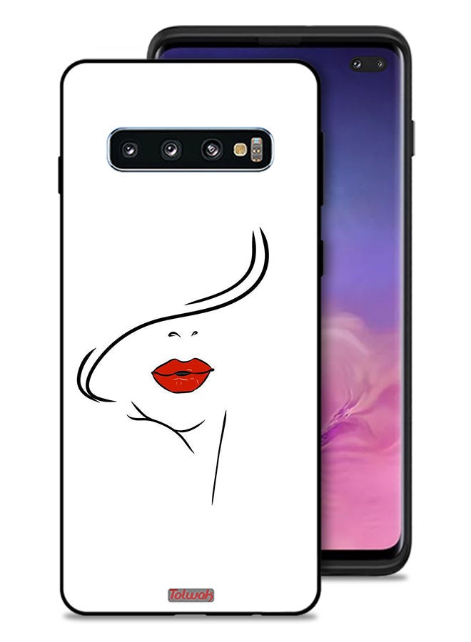Tolwak Samsung Galaxy S10 Plus Protective Case Cover Girl Face Art - Image 1