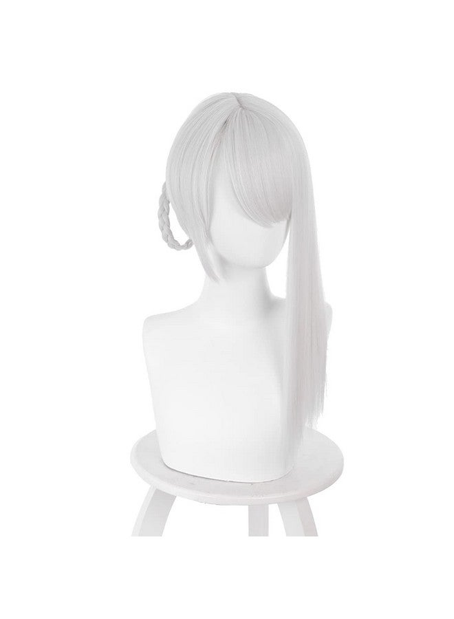 PWEINCY Kaine Nier Cosplay Wig Braided Silver White Hair With Bangs For Women Halloween Party - Image 1