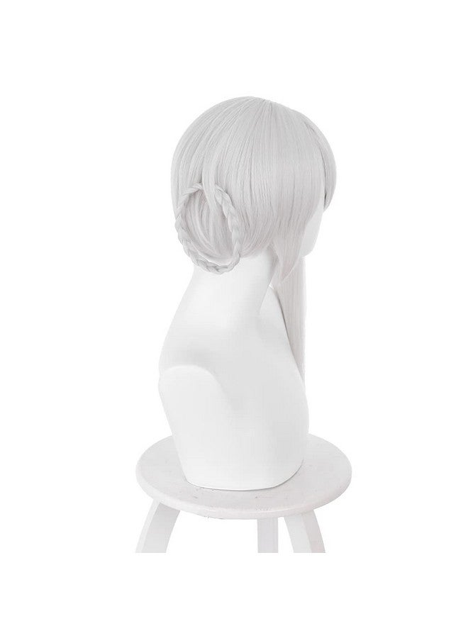 PWEINCY Kaine Nier Cosplay Wig Braided Silver White Hair With Bangs For Women Halloween Party - Image 3