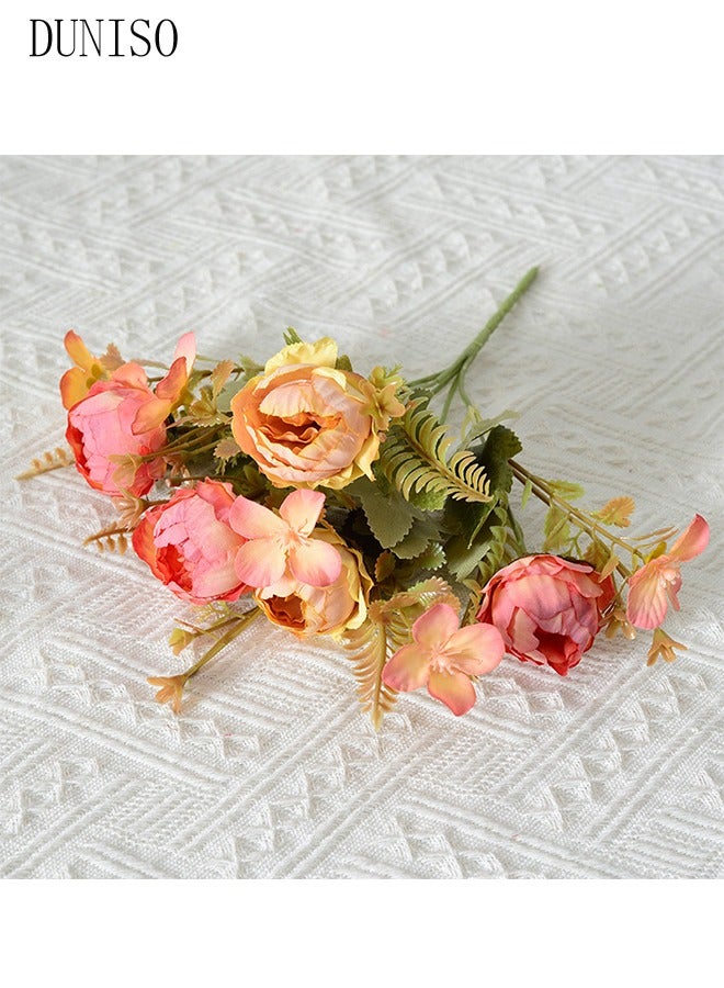 DUNISO Artificial Flowers Table Centerpieces Decor Fake Silk Flowers Bouquets Arrangement for Home Room Office Party Table Flowers Decoration Wedding Table Centerpieces - Image 4