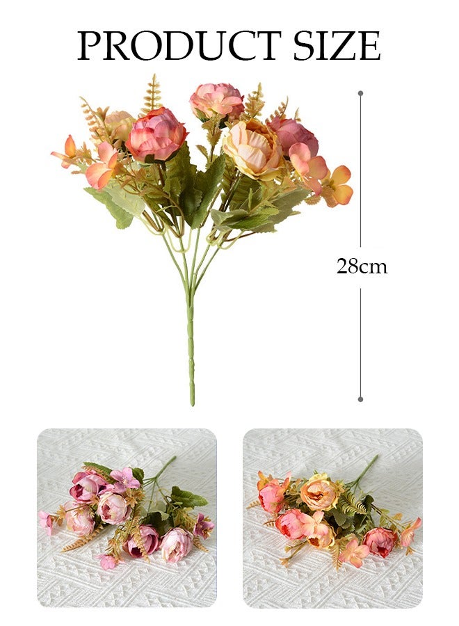 DUNISO Artificial Flowers Table Centerpieces Decor Fake Silk Flowers Bouquets Arrangement for Home Room Office Party Table Flowers Decoration Wedding Table Centerpieces - Image 2