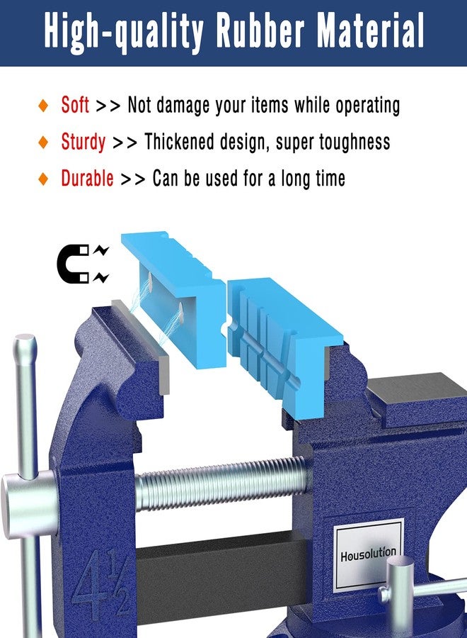 Housolution 5 Inch Magnetic Vise Jaw Pads Covers, 1 Pair Retention Vice Jaw Pads Universal Jaw Covers with Multiple Angle Grooves Design, Vice Soft Jaws for Woodworking, Jewelry Making, Plumbing - Image 5