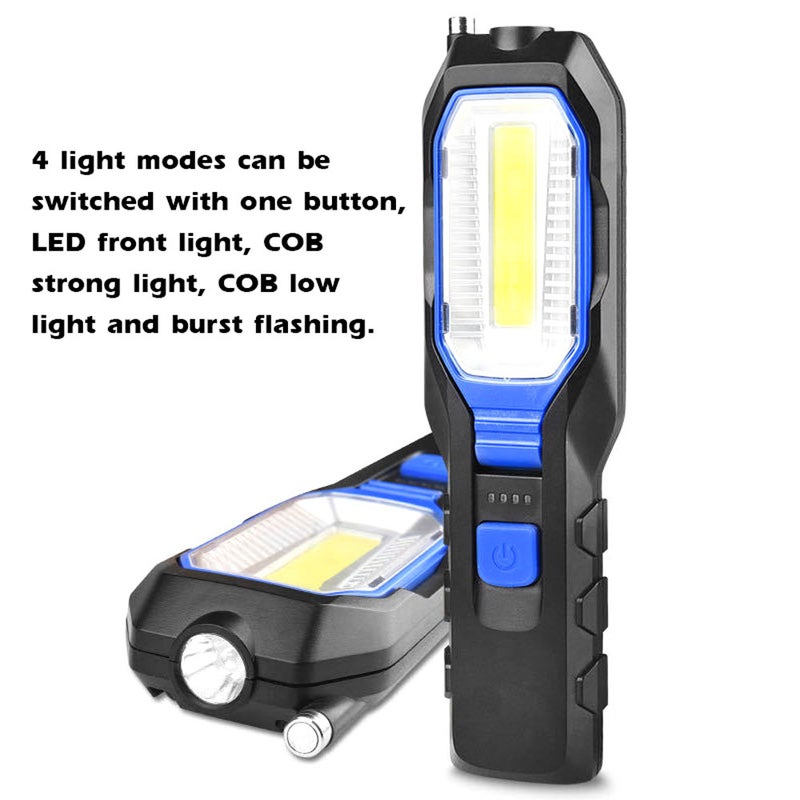 مصباح عمل LED COB مصباح إصلاح سيارة ومصباح يدوي قابل لإعادة الشحن متعدد الوظائف ومصباح ليلي محمول مع مغناطيس للخارج التخييم والتسلق والصيد وإصلاح السيارات - Image 2