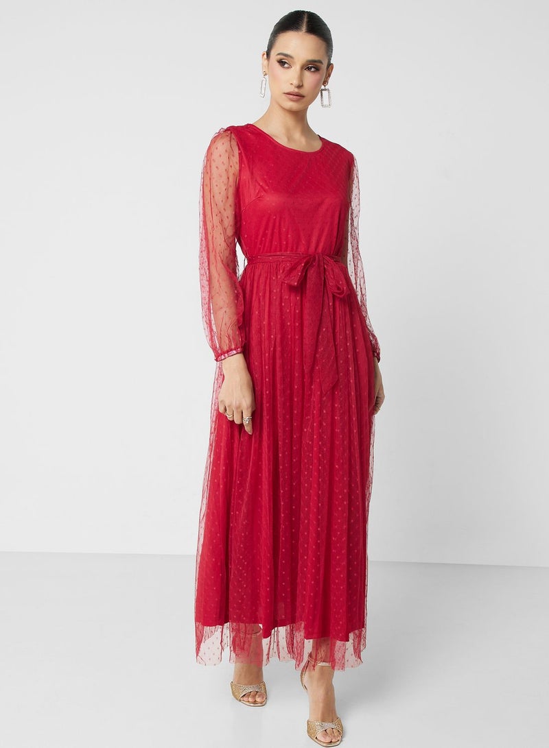 Khizana Red Polka Dot Dress  - Image 4