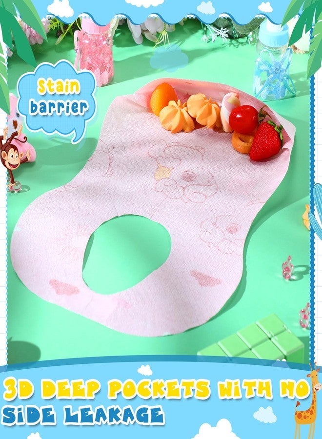 Floraltop مرايل أطفال فلورال توب للاستخدام مرة واحدة، 200 قطعة أو 100/200 قطعة، مرايل سفر للأطفال الصغار، مرايل ناعمة مزودة بجيب لالتقاط الطعام، مناسبة للأطفال الصغار من الجنسين - Image 5