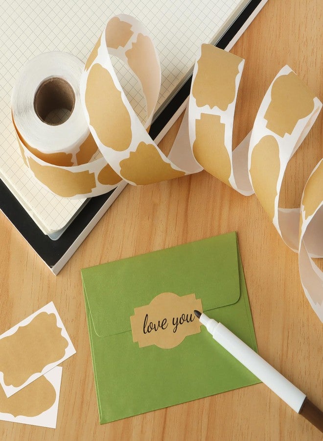 Imeepa 300PCS Kraft Label Stickers for Gifts, 2X1.2 inch Self-Adhesive Brown Labels, All-Purpose Blank Label Stickers for Jars, Bottles, Food, Cosmetic, Present, Name Tags, Mason Jars Stickers, 3 Styles - Image 5
