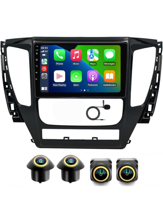 Vierex Fit Mitsubishi Montero Sport 2015 To 2022 Car Stereo Android Screen With Apple Carplay Android Auto Wireless WiFi DSP FM&AM BT AHD Camera Included Fast Interface (4+32GB 360D Cameras) - Image 1