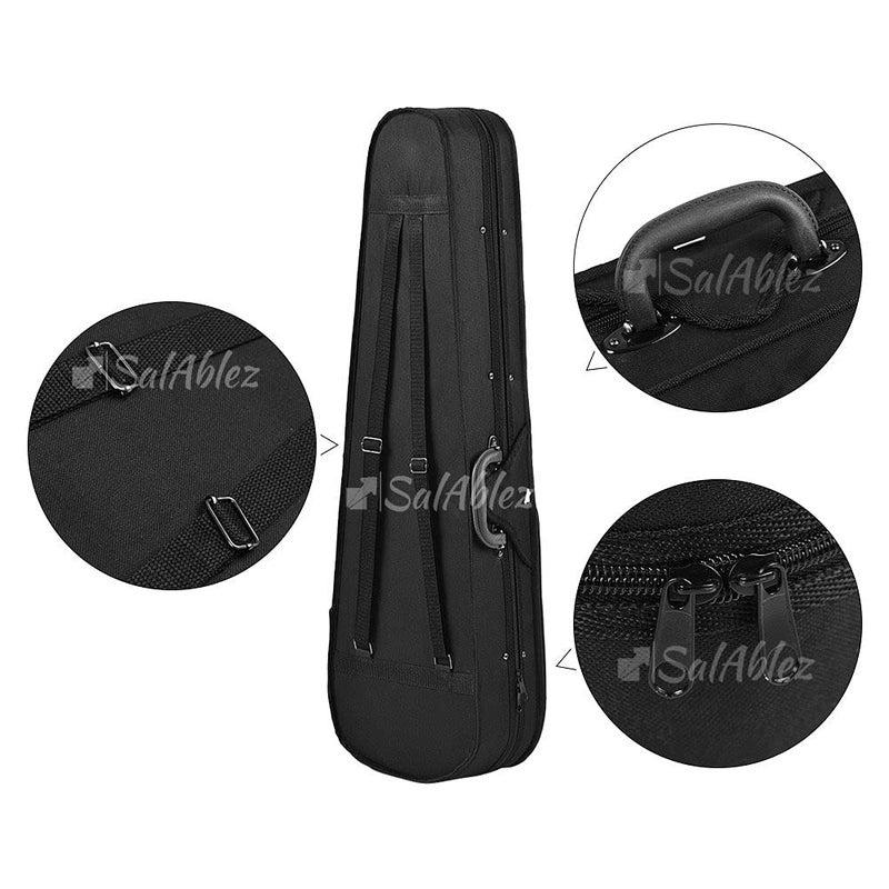 SALABLEZ Plastic Professional Triangular Violin Hard Case | Cover | Bag - Size 4/4 With Shoulder Strap - Red - Image 4