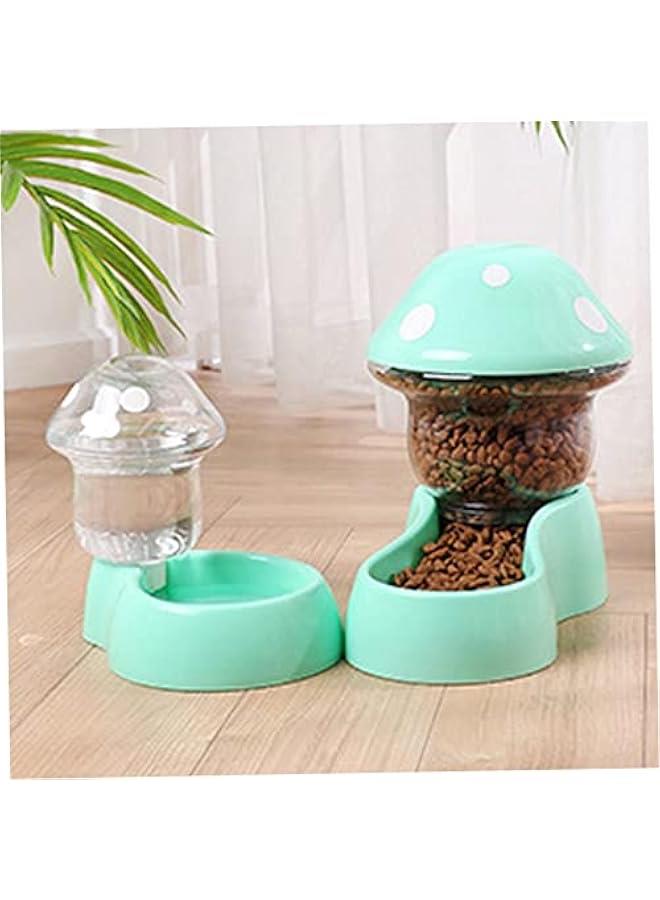 Cat Food and Water Bowls, Pet Food Feeder Self-Dispensing Cat Feeder Pet Dry Food Dispenser Pet Waterer for Small Medium Big Pets Green - Image 5