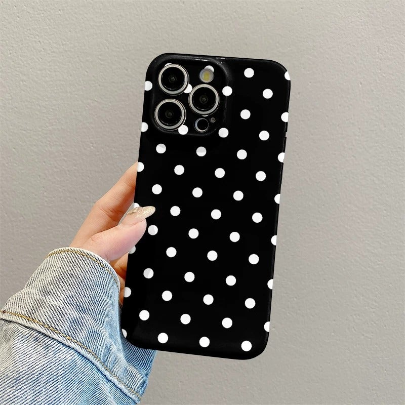 Xuanfulei Compatible Phone Case for iPhone 16, Xiaomi 15, Huawei Mate 70, OPPO Reno 13, vivo X200, OnePlus, Honor, Redmi - Minimalist Black with White Dots, Full Protection - Image 3
