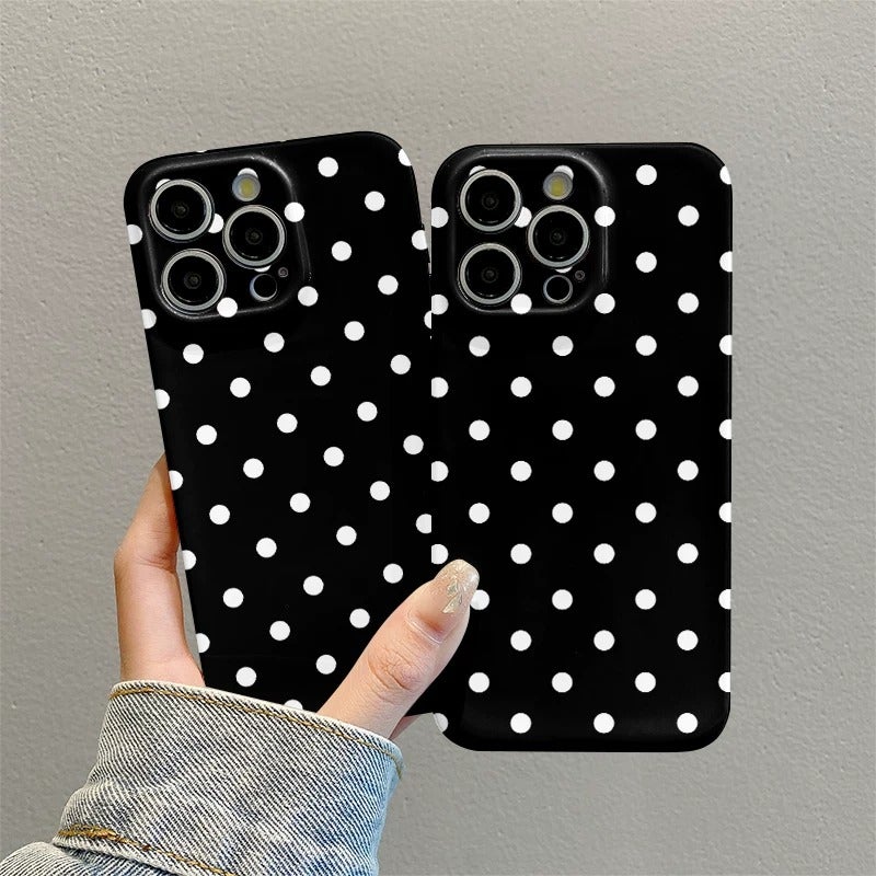 Xuanfulei Compatible Phone Case for iPhone 16, Xiaomi 15, Huawei Mate 70, OPPO Reno 13, vivo X200, OnePlus, Honor, Redmi - Minimalist Black with White Dots, Full Protection - Image 5