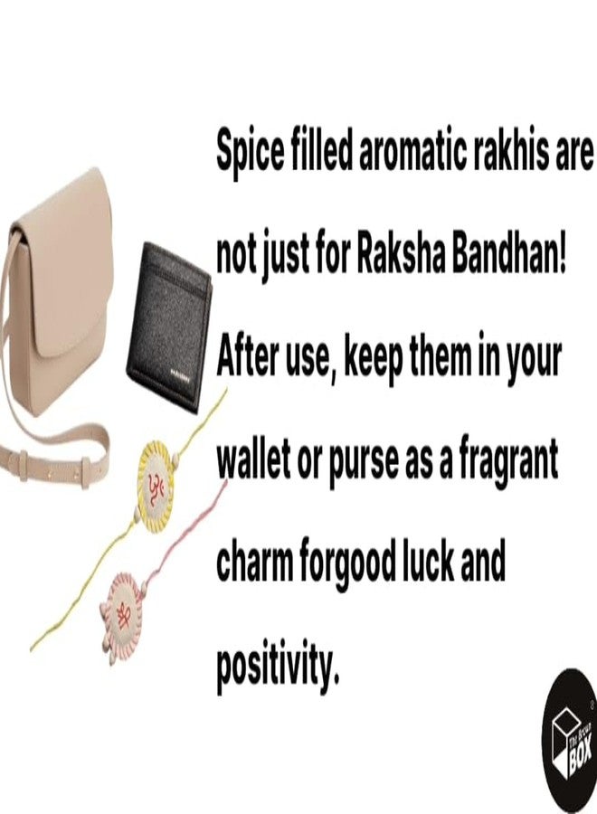 The brown box Spice-Filled Bhaiya Bhabhi Rakhi – Eco-Friendly Canvas Rakhi with Cloves, Cardamom & Cinnamon | Reusable Natural Freshener | Handmade Potli Bag - Image 5