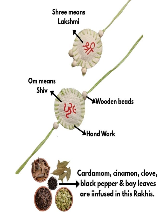 The brown box Spice-Filled Bhaiya Bhabhi Rakhi – Eco-Friendly Canvas Rakhi with Cloves, Cardamom & Cinnamon | Reusable Natural Freshener | Handmade Potli Bag - Image 4