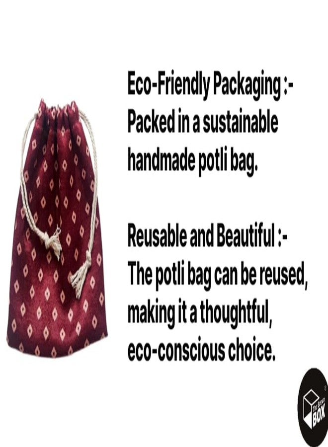The brown box Spice-Filled Bhaiya Bhabhi Rakhi – Eco-Friendly Canvas Rakhi with Cloves, Cardamom & Cinnamon | Reusable Natural Freshener | Handmade Potli Bag - Image 3